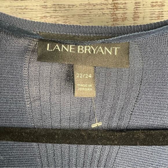 Lane Bryant 22/24 Blue Cardigan Stretchy Knit Rayon/Nylon Open Front NEW - Picture 6 of 8